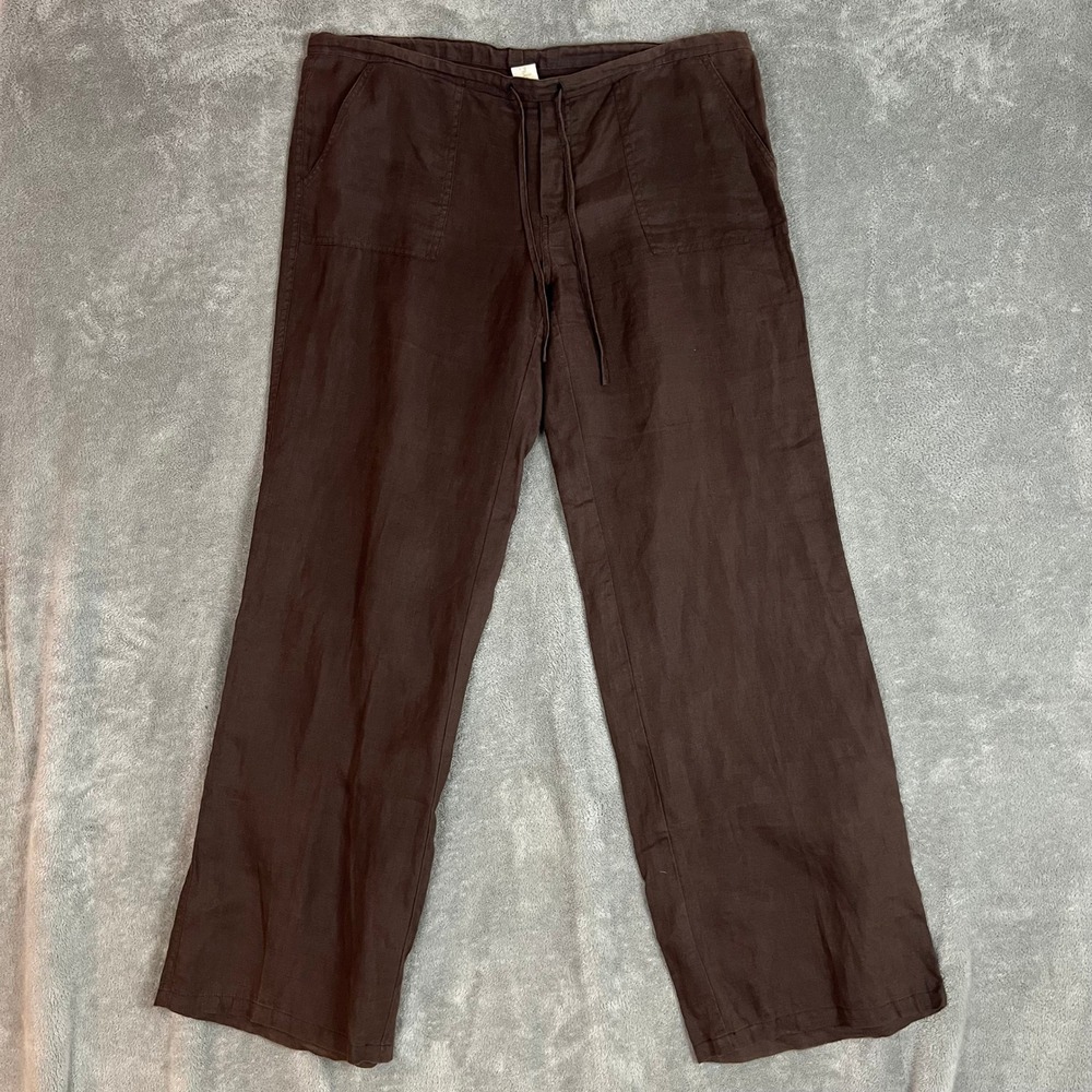 LONDONJEAN Wide Leg Pants in Dark Brown